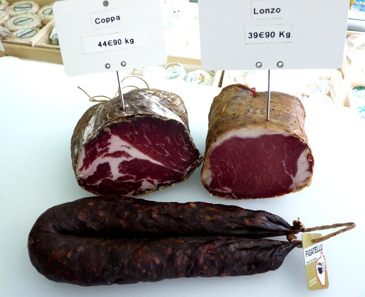 Charcuteries corses : figatellu, lonzu, coppa