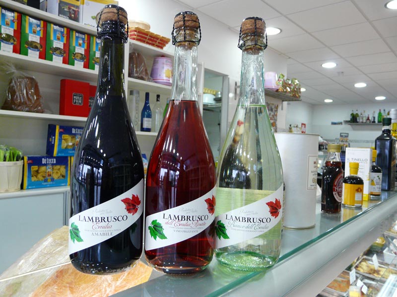 Lambrusco rouge, rosé et blanc