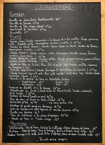 Le menu du restaurant Royaume de la Chantilly