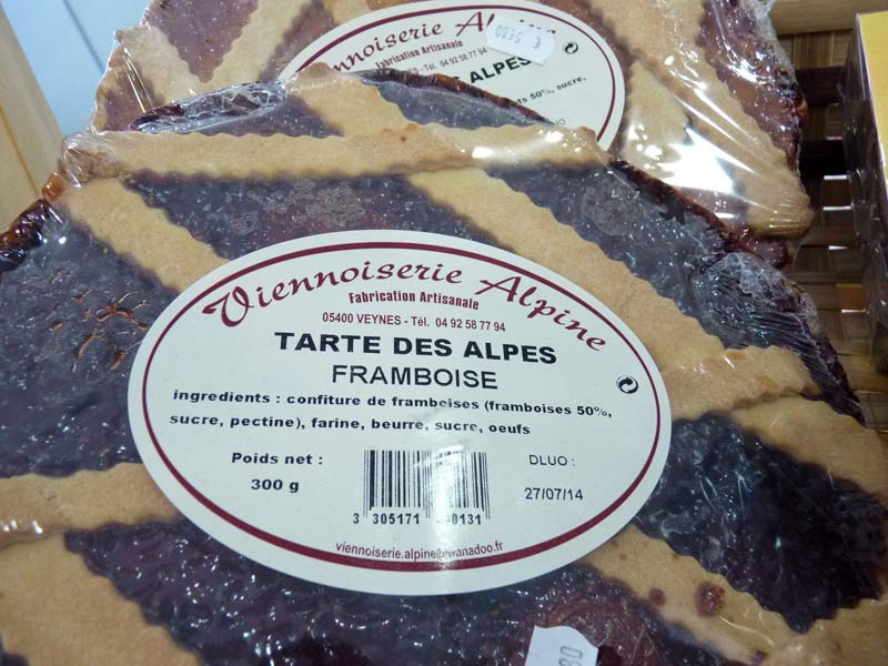 Tarte des Alpes aux framboises Viennoiserie Alpine, fabrication artisanale à 05400 Veynes