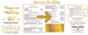 Menus de fêtes 2023